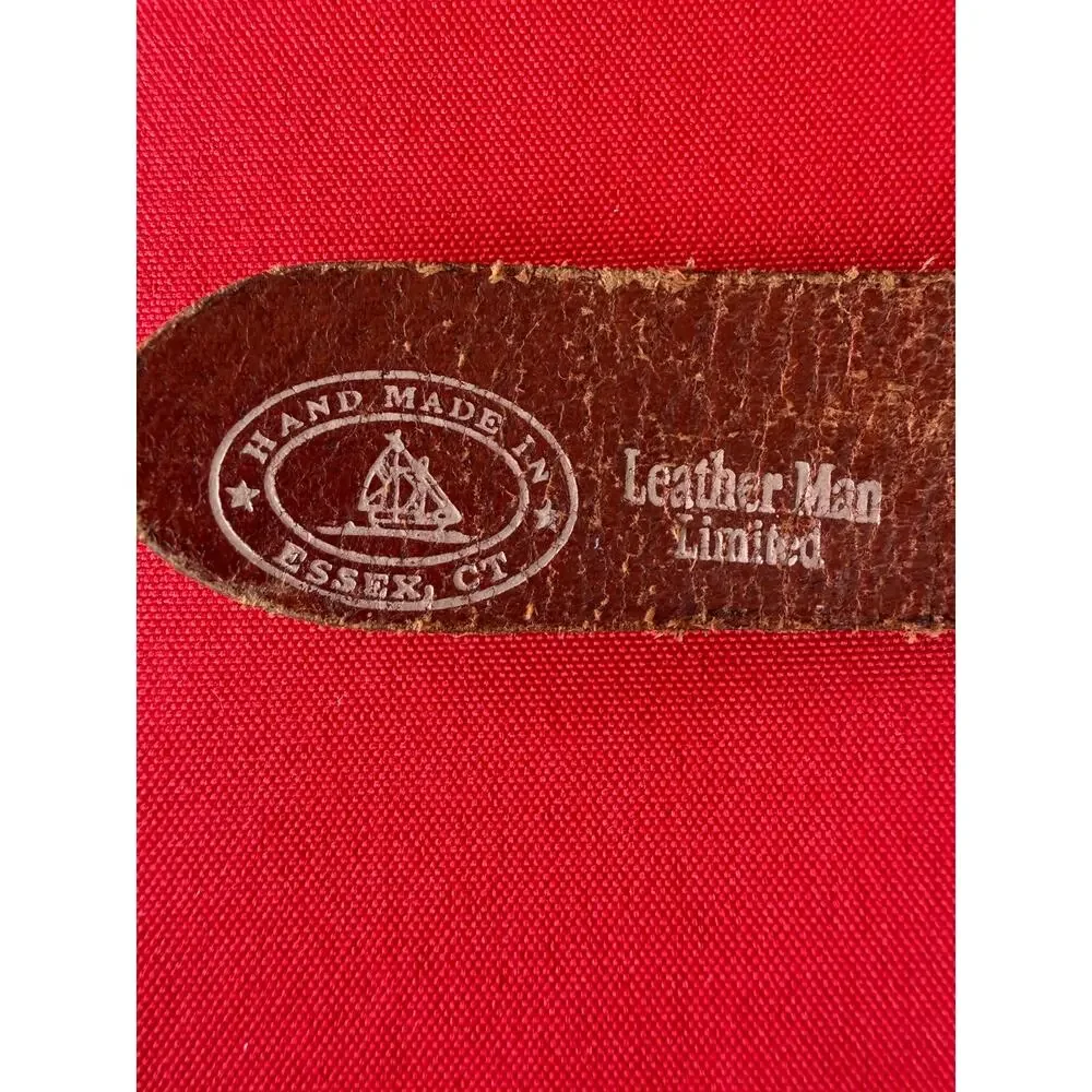 Leather Man Limited Handmade in Essex CT  Preppy Nautical Sailboat Men's Belt 38
